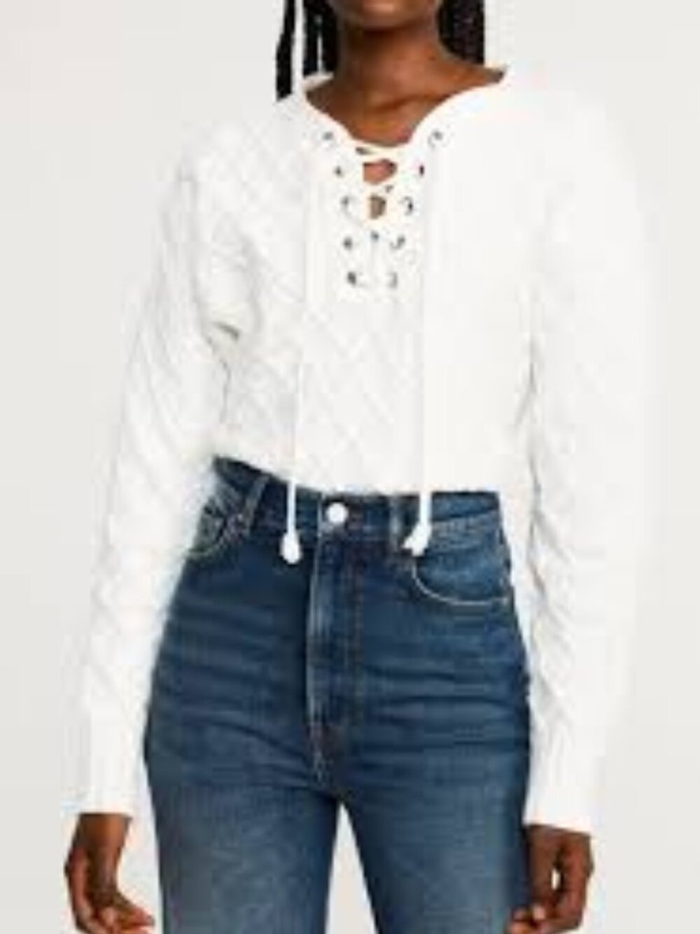 CLAUDIE PIERLOT Matelot diamond-knit cotton-blend jumper US XS/S